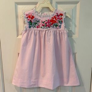 Cecil & Lou Pink Embroidered Kids Dress - 2T